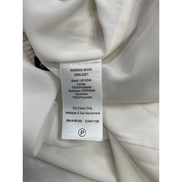 Atm Anthony Thomas White Melillo Striped Silk-Crepe Midi Skirt Size S - Picture 4 of 4